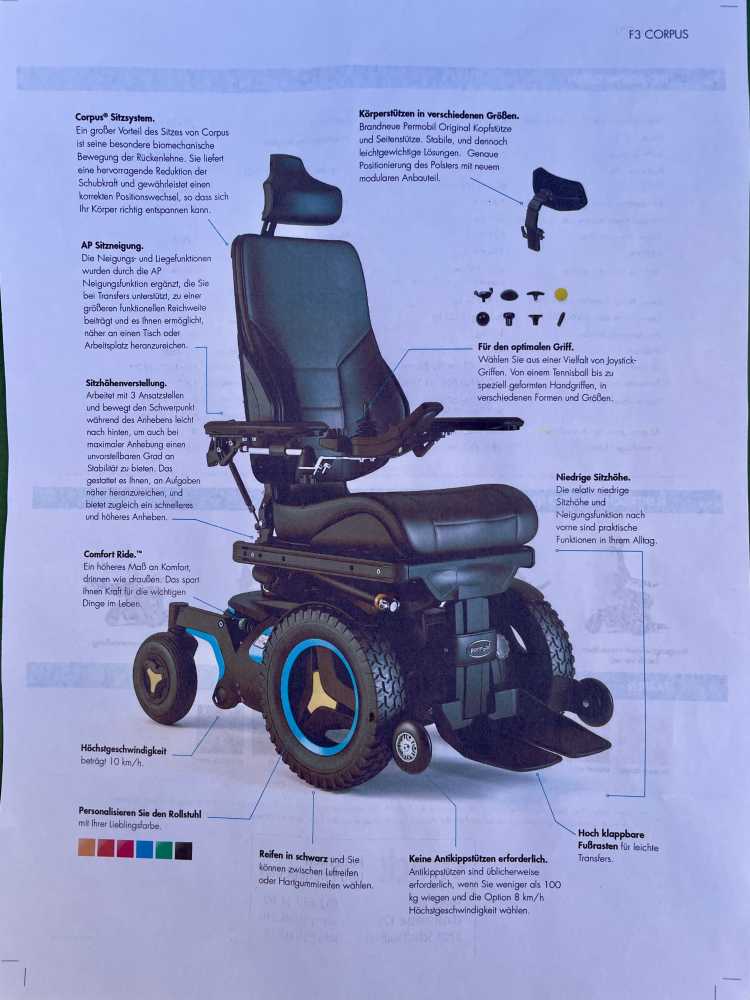 Foto Elektrorollstuhl Permobil F3 Corpus