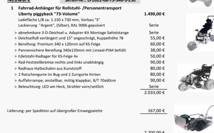 Foto Fahrradanhänger für Rollstuhl eElinas Fahrwerk