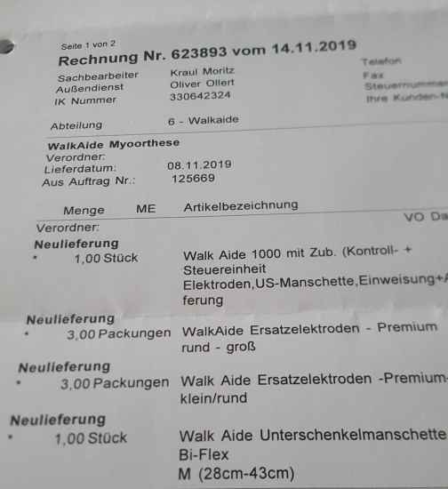 Hilfsmittel: Walkaide Myoorthese